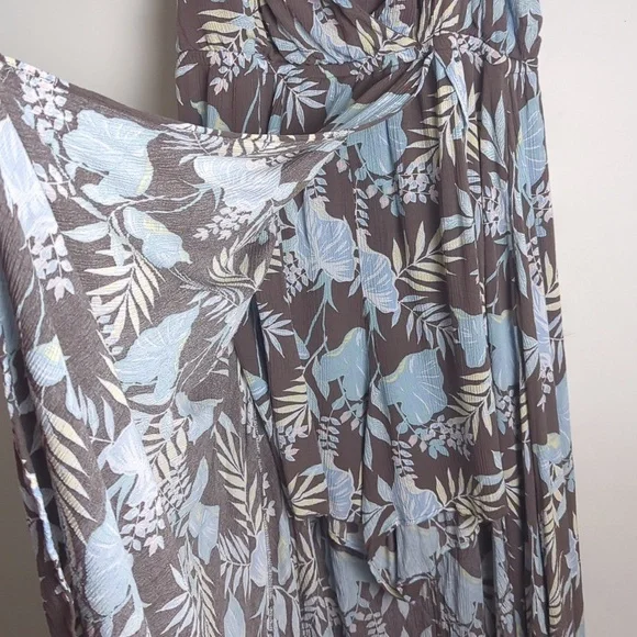 Maxi Gauze Walk-Through Boho Dress Romper Tropical Women's Size 1X - Picture 8 of 14